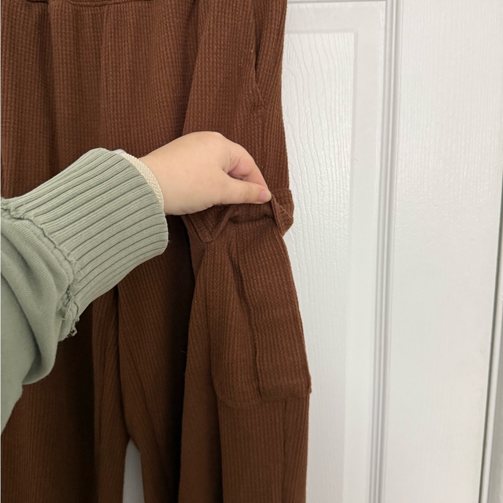 Aerie Brown Waffle Knit Jogger Sweatpants - Picture 5 of 6